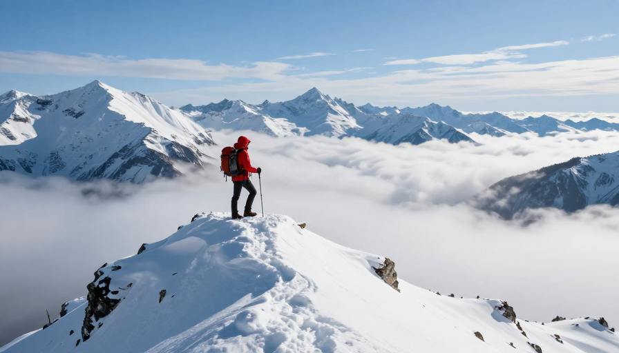 红装登顶雪山之巅：极限探险的冷峻力量