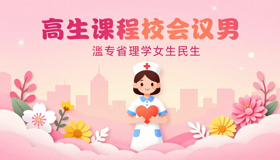 温馨护士守护爱心：粉彩梦幻插画海报
