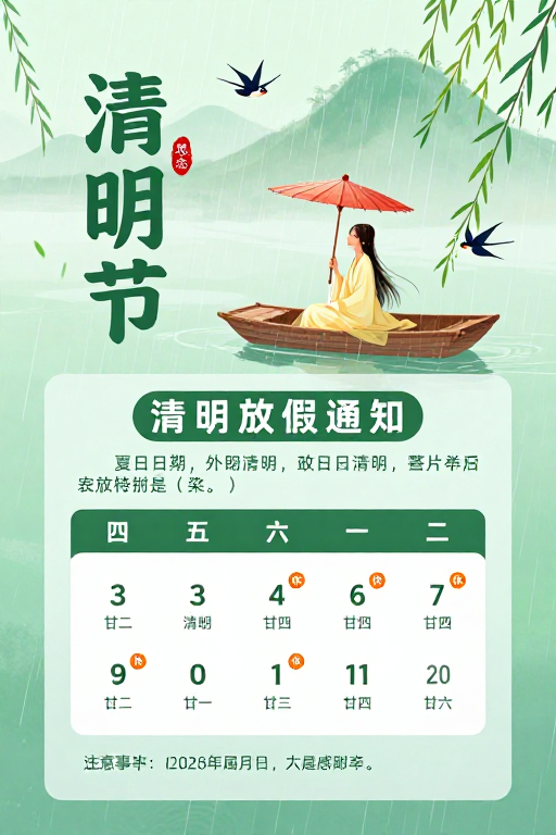 清明佳节 · 莫兰迪手绘诗意海报