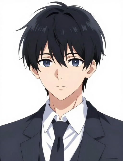 冷色调帅气西装少年动漫头像特写