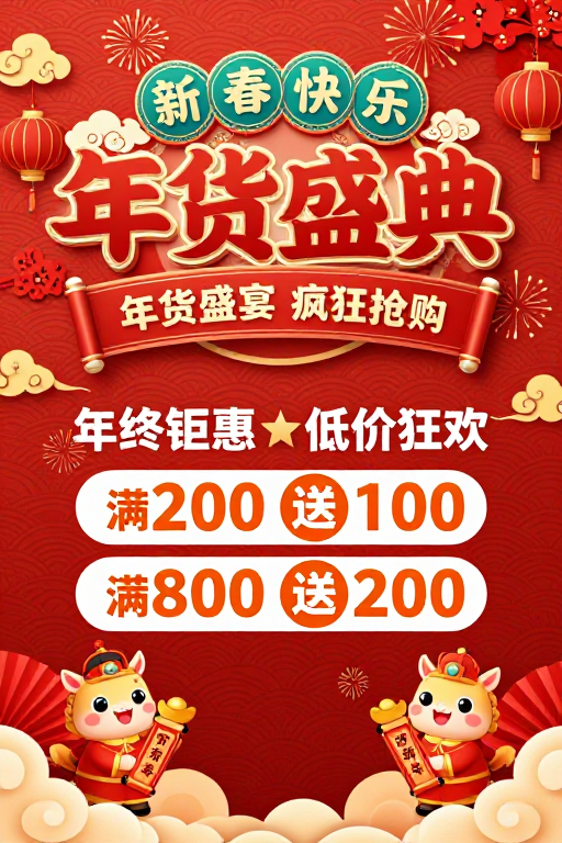 喜庆中国风新年促销海报