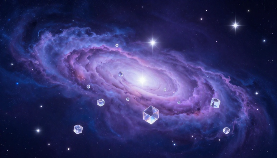 梦幻宇宙星空：靛紫渐变星云与晶体光效