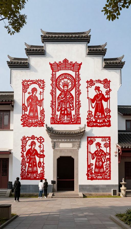 未来风中国剪纸艺术馆，乡村美景中驻足观赏