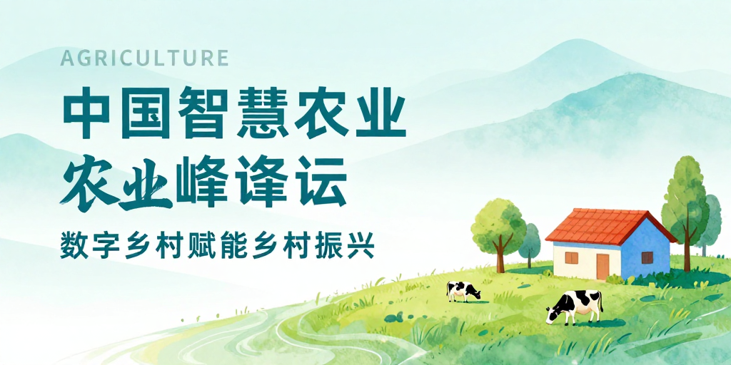 清新插画呈现中国智慧农业论坛，科技赋能乡村未来