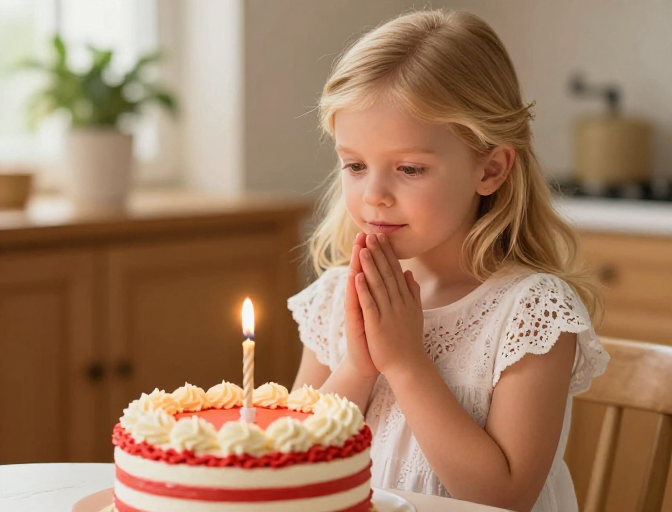 生日烛光下的温馨时刻