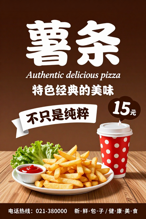 温暖氛围下的经典美味薯条广告