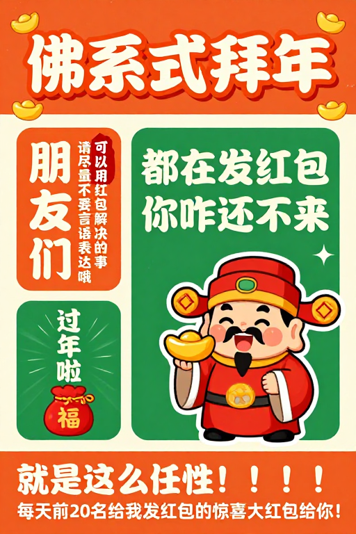 佛系拜年新姿势：红包才是王道！