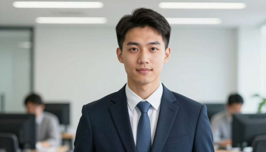 自信商务男士肖像:亚洲青年职场风采