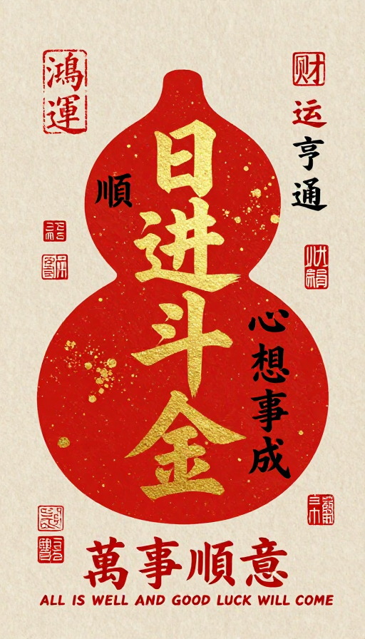 国潮书法日进斗金，传统吉祥语汇