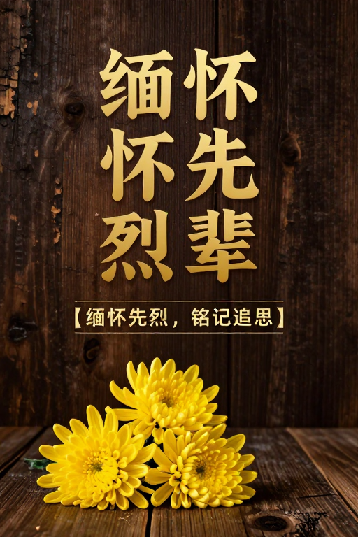 庄重肃穆的纪念主题背景与文字设计