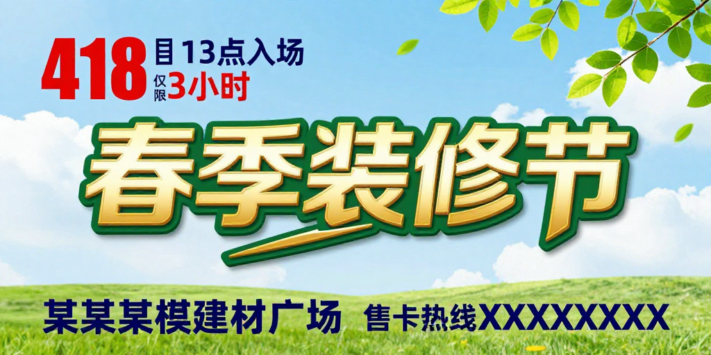 春季装修节：清新活力促销活动海报