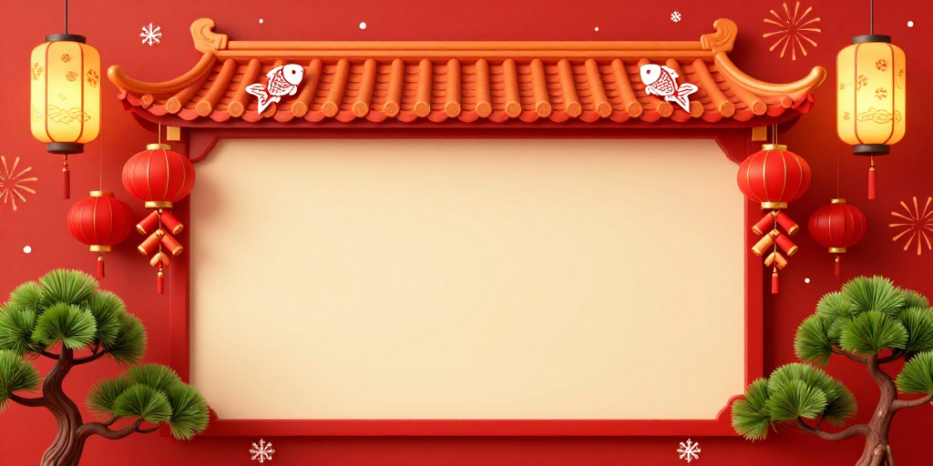喜庆中国风春节节日背景模板