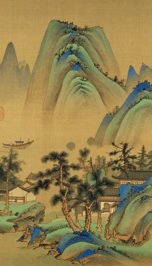 传统山水意境:古韵悠长的金色画卷