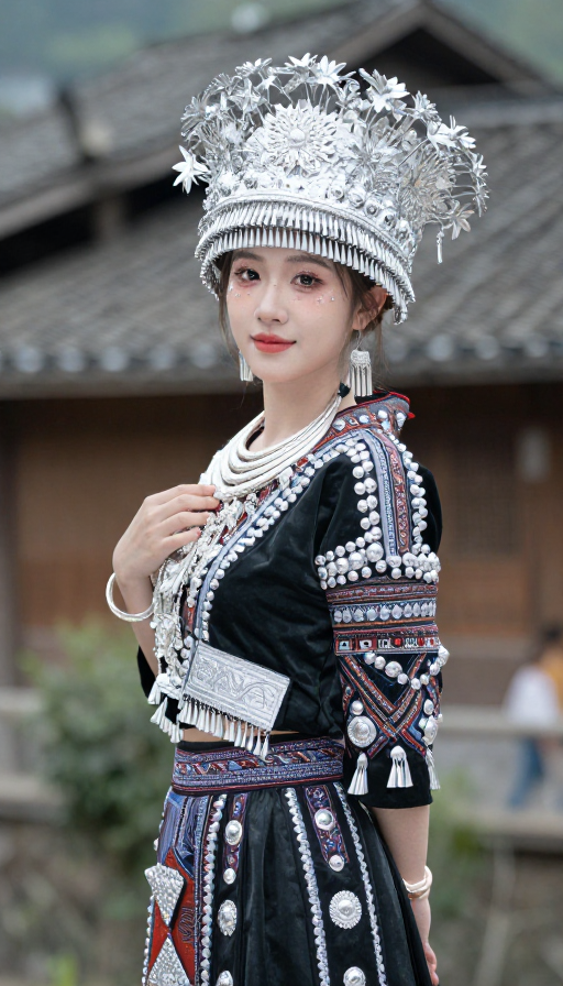 畲族传统服饰美女写真:民族文化之美