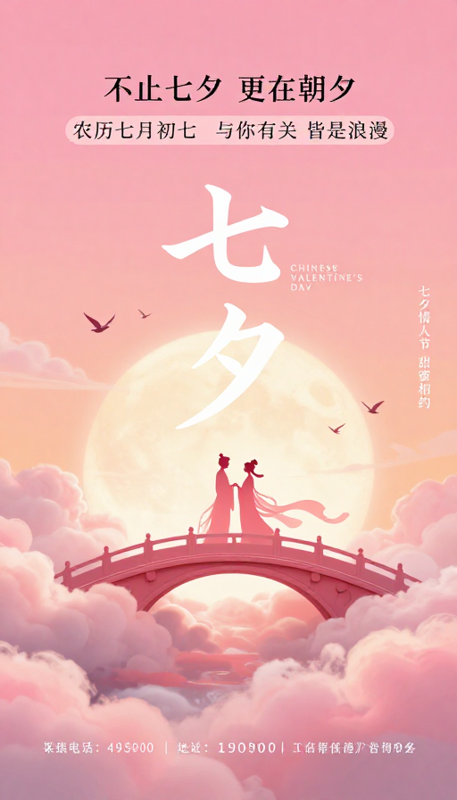 梦幻中国风七夕海报，古典与浪漫交融