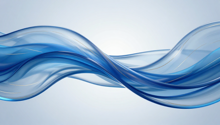 流动蓝金波浪：高端品牌视觉艺术