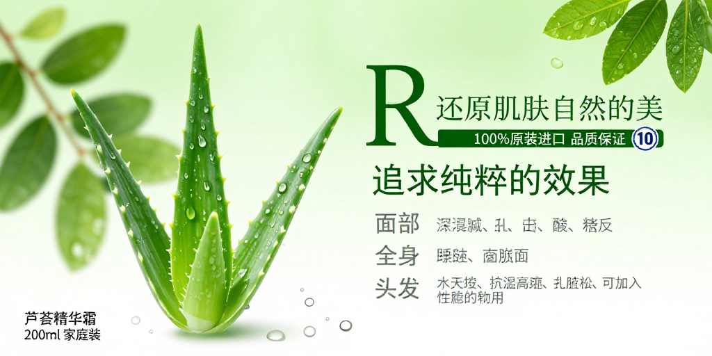 清新芦荟精华霜广告:还原肌肤自然美