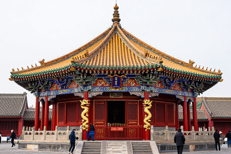沈阳故宫大政殿全景:古典建筑与历史韵味