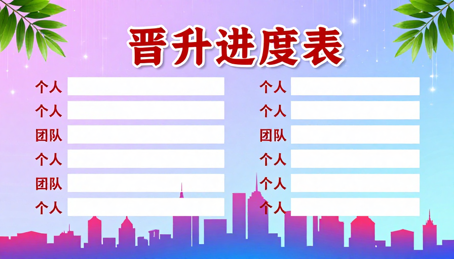 梦幻渐变背景下的企业晋升进度管理展示