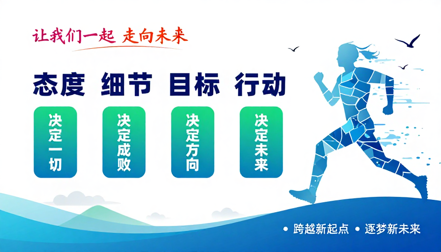 现代商务进取海报：态度细节目标行动