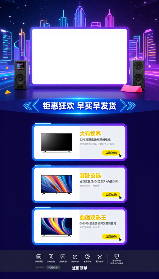 赛博朋克科技风电商促销背景图