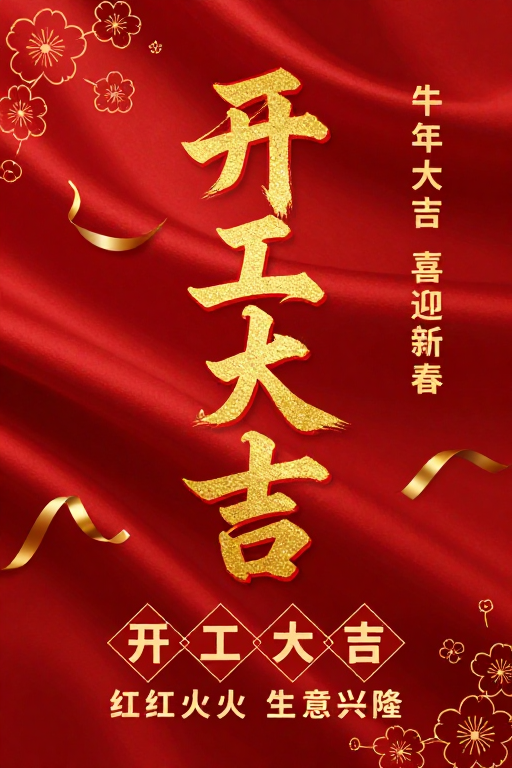 红金新春开工大吉:传统与现代交融的吉祥祝福