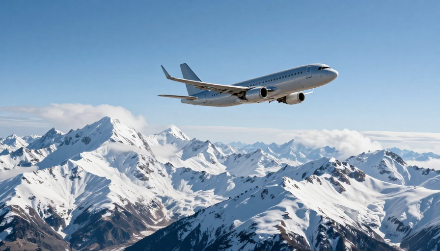 银翼掠雪峰：晴空下的飞行与壮丽