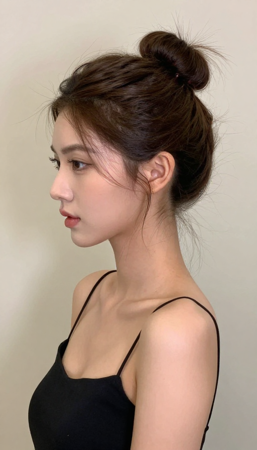 丸子头美少女：时尚与优雅的完美融合