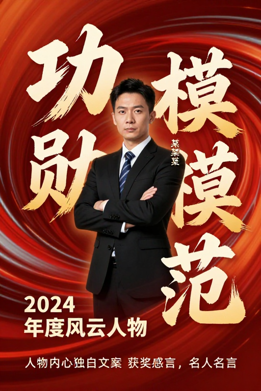 功勋模范：2024年度风云人物表彰海报