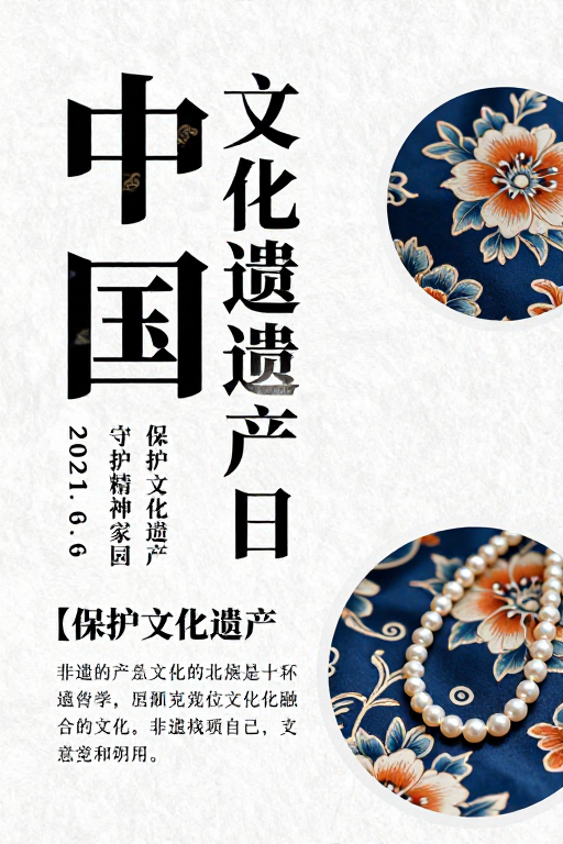 中国文化遗产日海报:典雅设计融合传统与现代