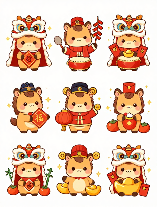 萌趣国潮新春小马插画集