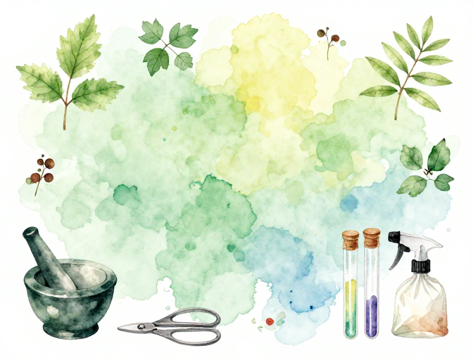 春韵水墨晕染:极简中草药意境PPT背景