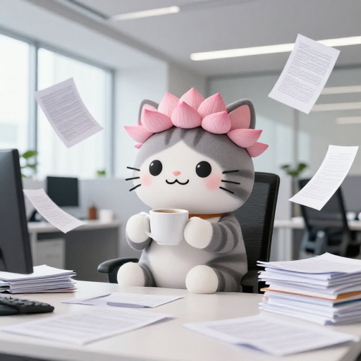 萌猫办公：温馨职场咖啡时光
