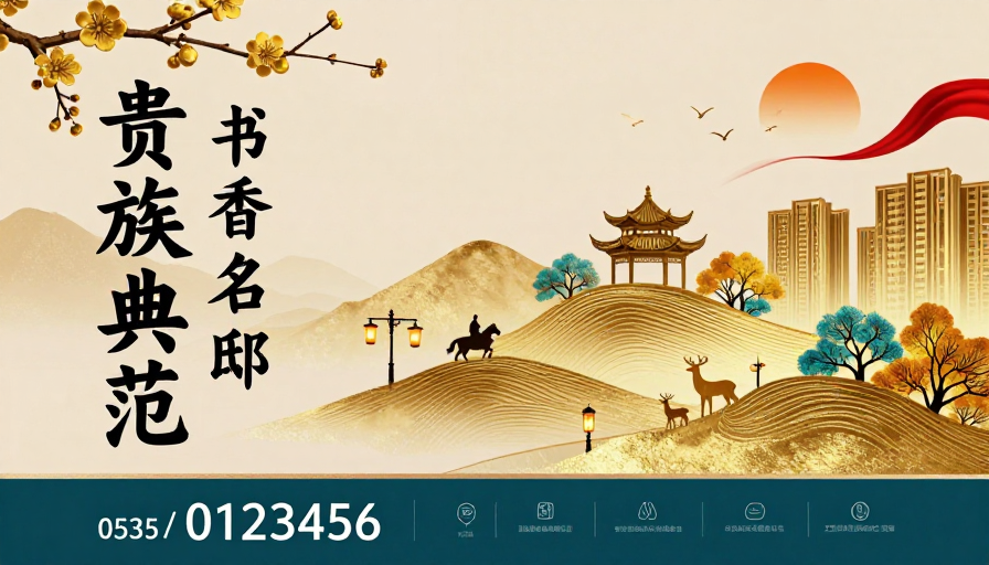 新中式贵族典范:书香名邸高端地产海报