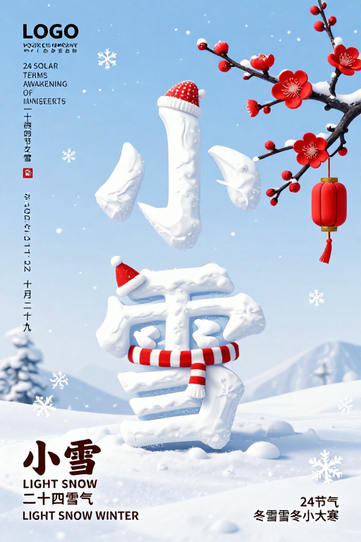 小雪节气海报:传统与现代融合的冬日美学