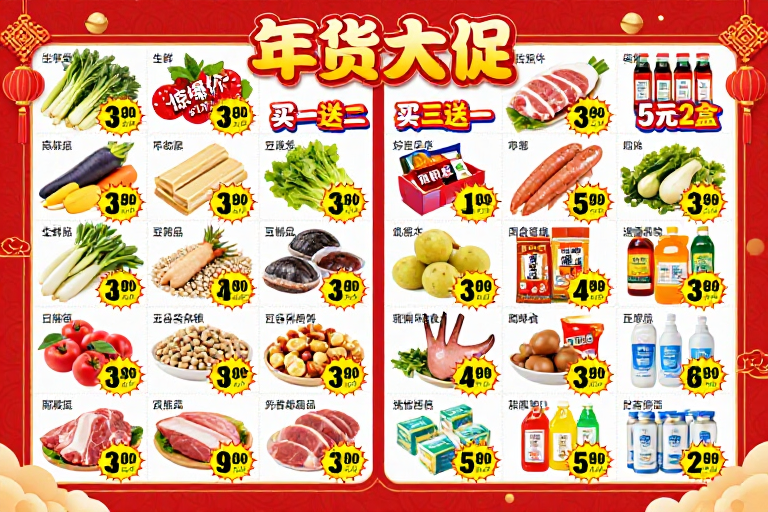 红火年节促销：生鲜零食年货大赏