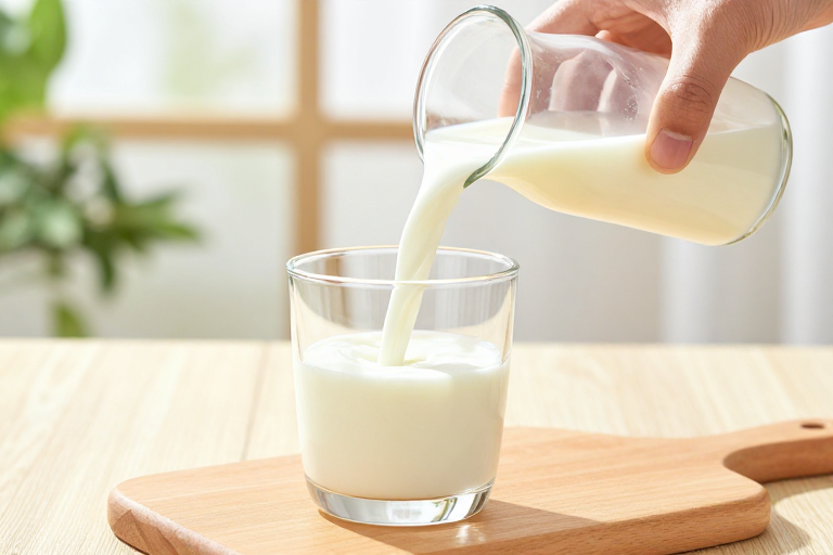 纯净奶香 玻璃杯中的晨光