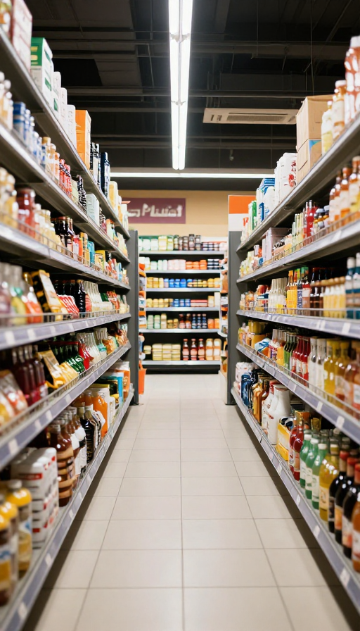 超市内部实景:商品琳琅满目,营造购物氛围