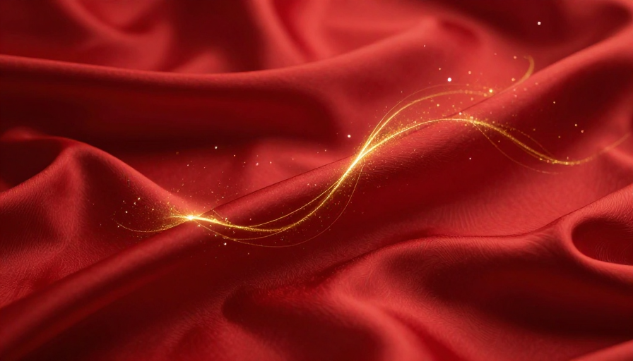 红色丝绸金辉流光:高清商业级视觉盛宴