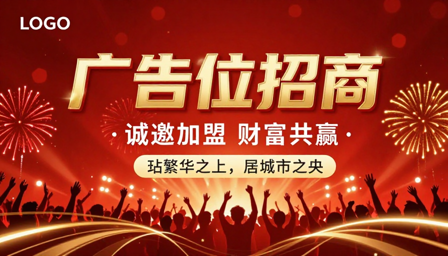 金色立体字广告位招商，繁华城市中心邀您共富