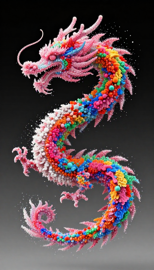 绚烂粒子龙：动态渐变中的数字艺术