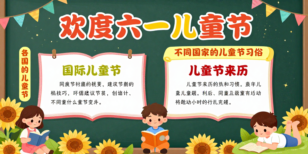 六一儿童节庆祝海报:童趣插画与多彩习俗