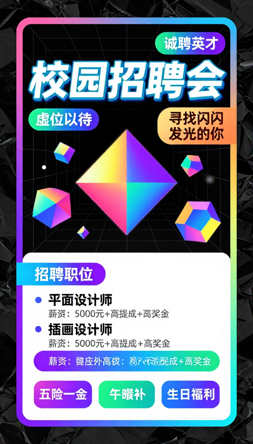 赛博朋克风校园招聘会：未来科技人才招募