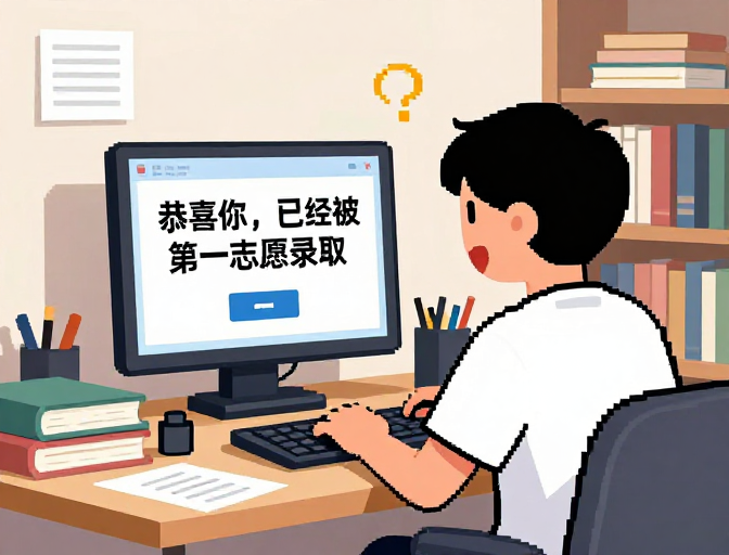 像素风插画：学子金榜题名喜悦瞬间