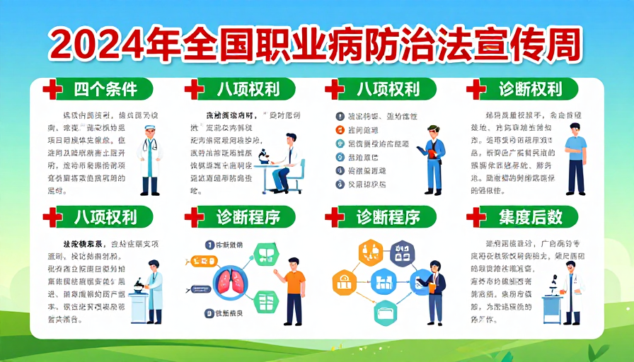 清新专业：2024职业病防治法宣传周宣传海报