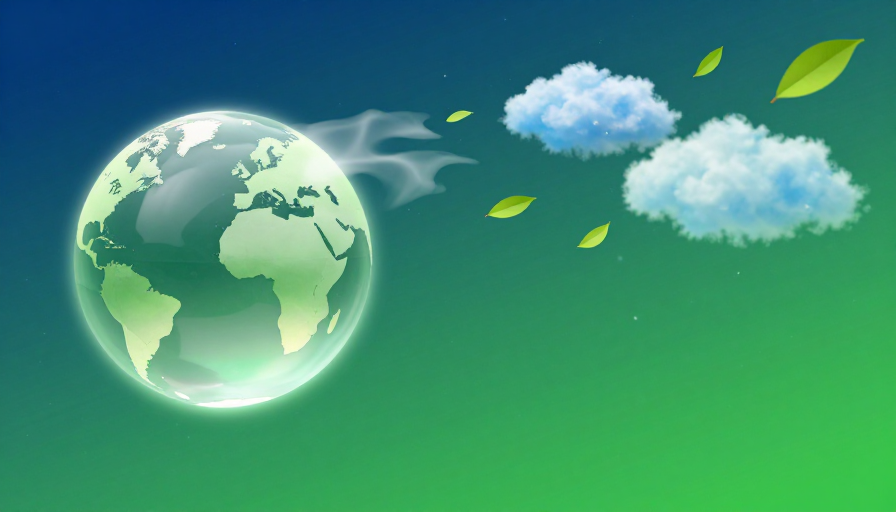 生态愿景:玻璃地球与星空云朵的梦幻渐变