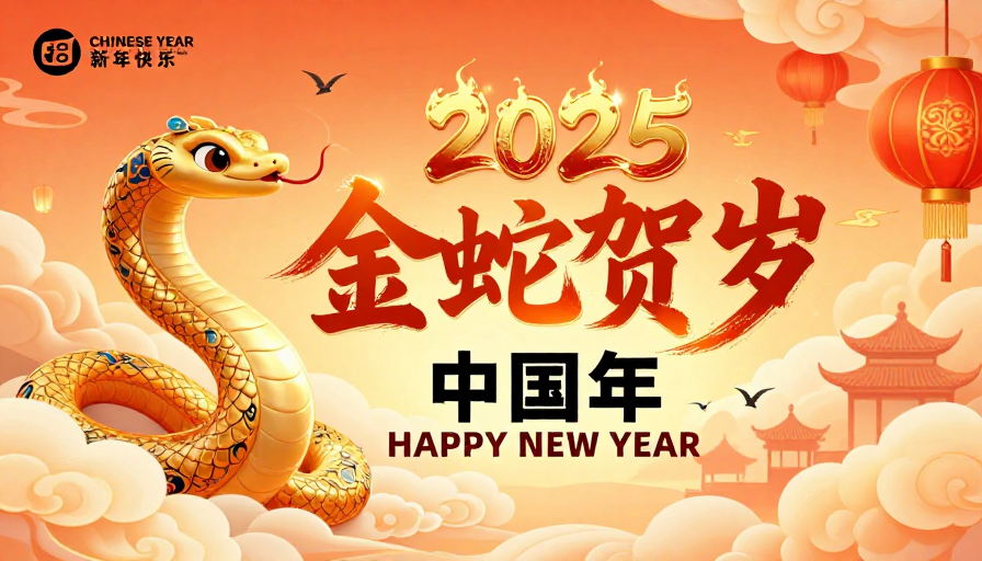 金蛇舞祥云 2025新春佳节海报