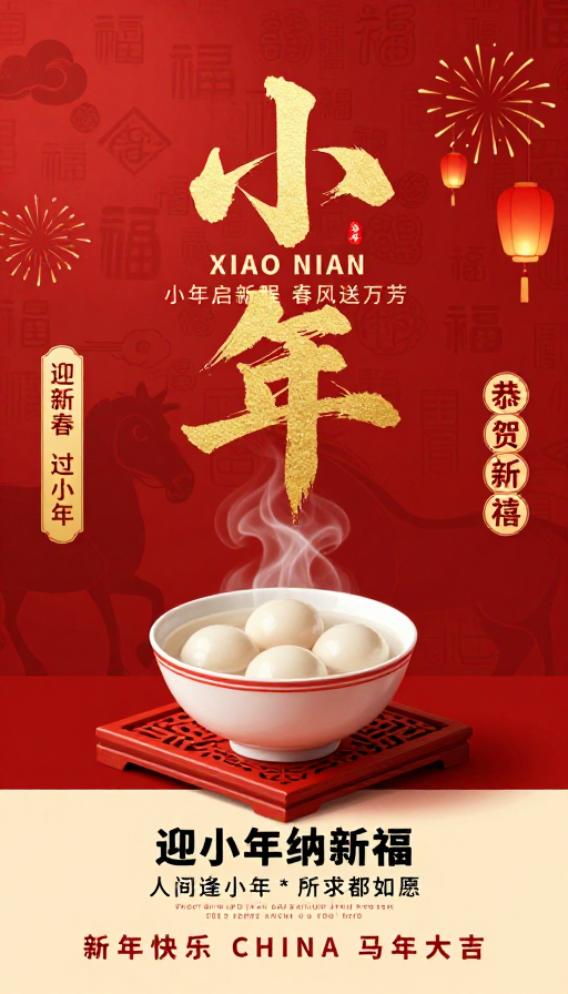 小年马年：鎏金中国风喜庆节庆海报设计