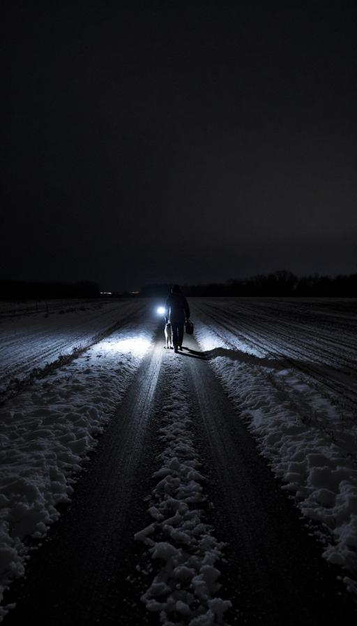 暗夜雪野：一人一犬的温柔光引