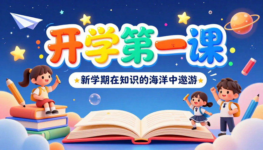 色彩斑斓的开学第一课:童趣3D插画启航